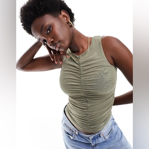 NWT - Cotton On Becca Gathered Tank in Woodland - Size S - Picture 2 of 3